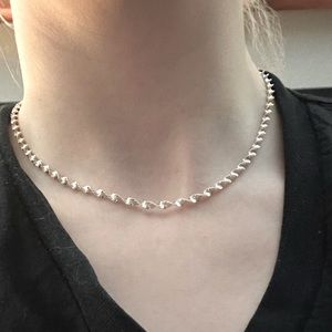 92.5% sterling silver chain necklace, made in Italy, app. 16” long chain